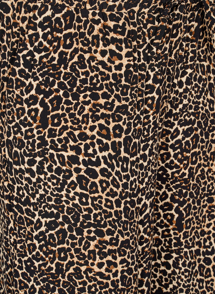 Luzne spodnie z wiskozy z nadrukiem, Brązowy, Packshot image number 2