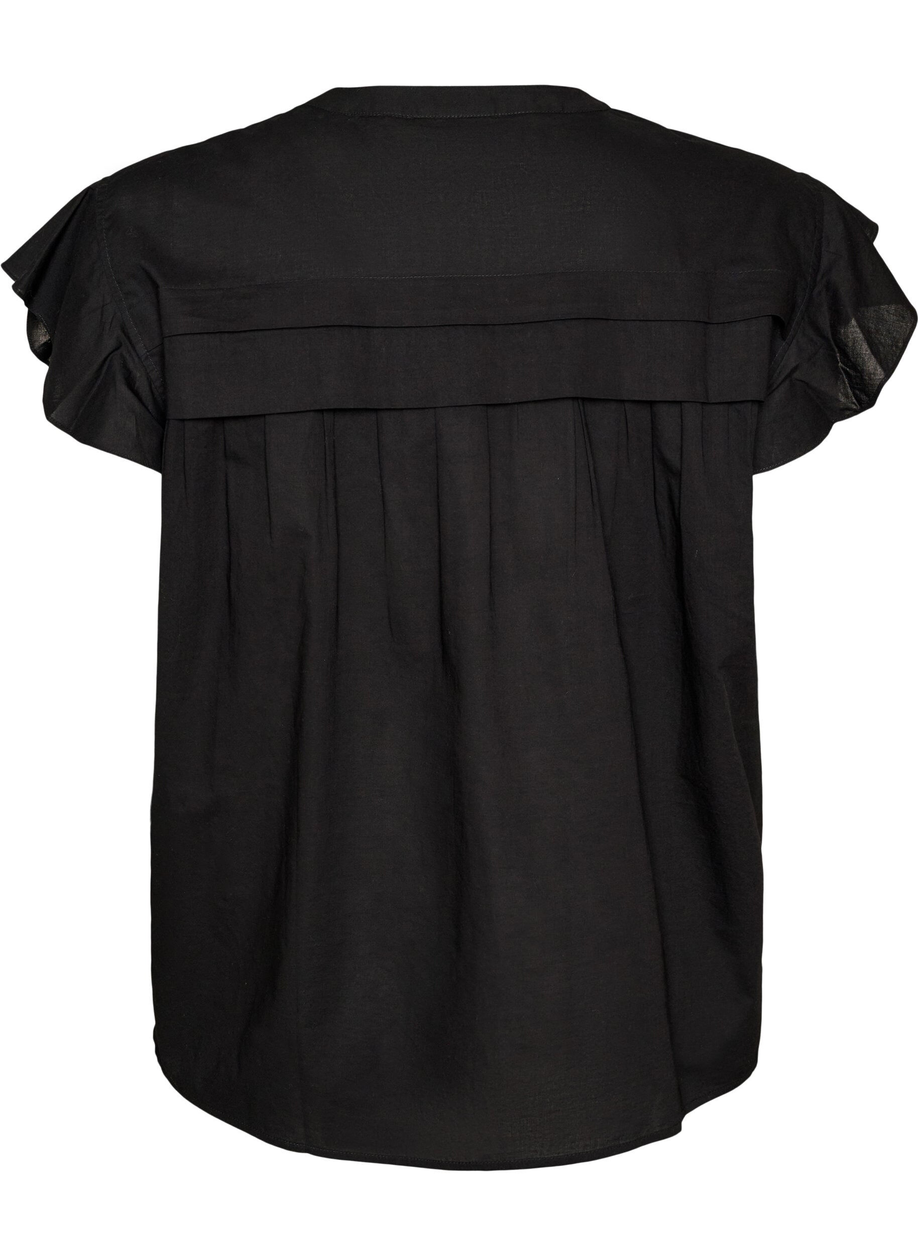 ZizziBawelniana trapezowa bluzka bez rekaw&oacute;w, Czarne, Packshot image number 1