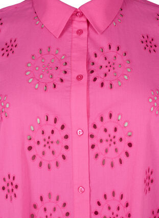 Bluzka koszulowa z haftem angielskim i rekawem 3/4, Raspberry Rose, Packshot image number 2