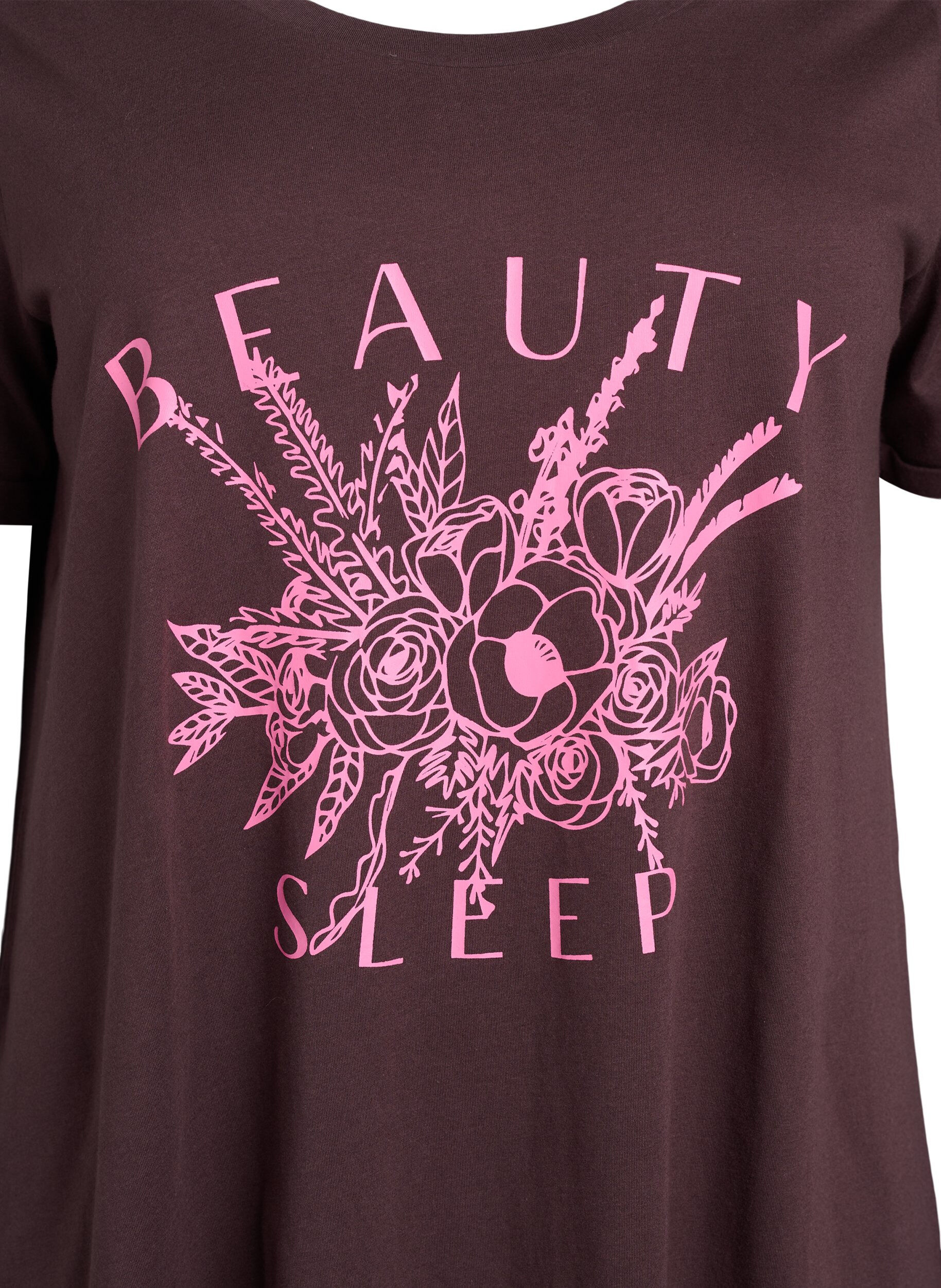 Zizzi Koszula nocna z kr&oacute;tkim rekawem, wykonana z bawelny organicznej, Brązowy, Packshot image number 2