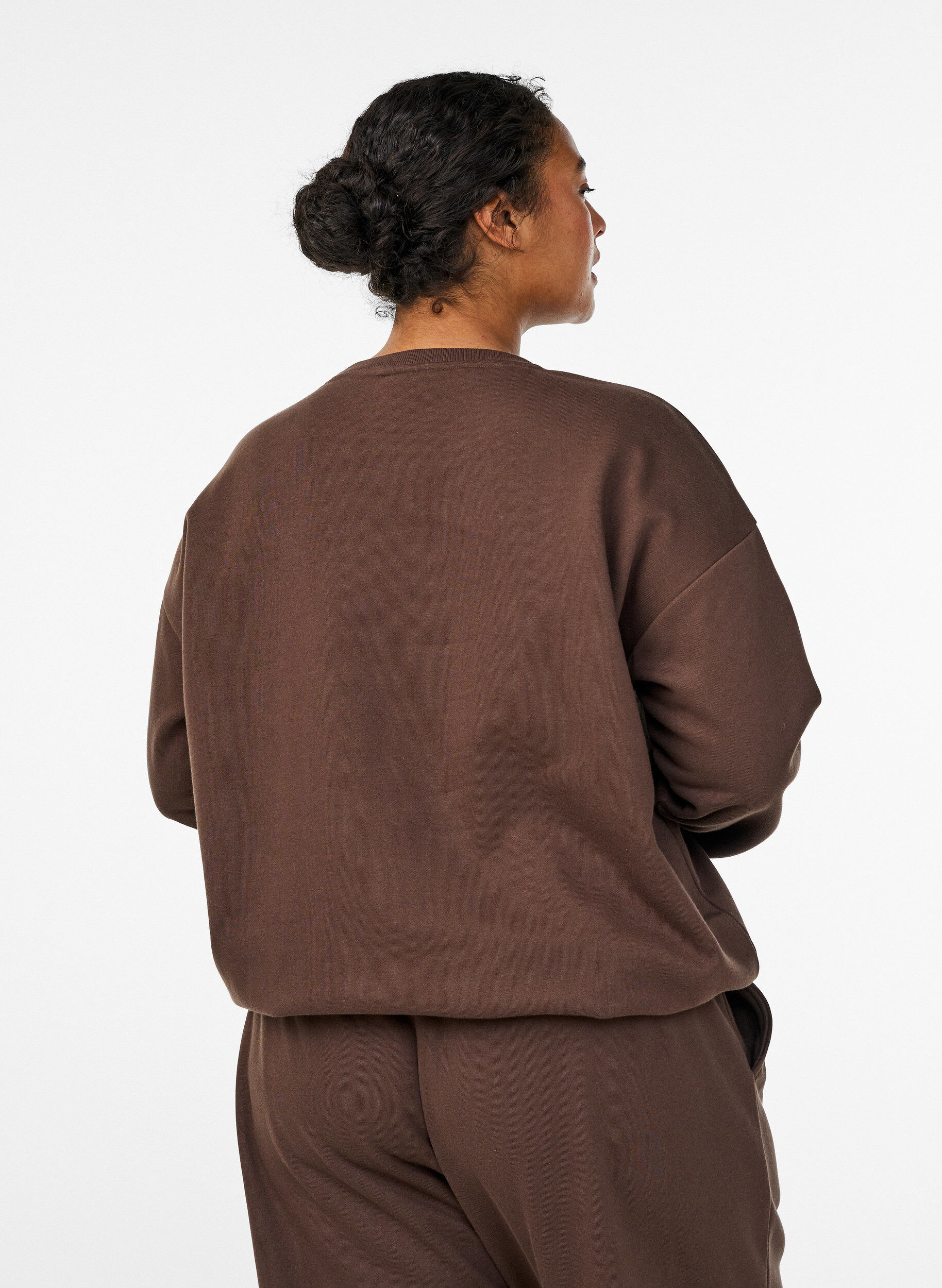 ZizziBluza z motywem, Brązowy, Model image number 2
