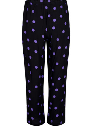 Wiskozowe spodnie w kropki, Black w. Purple Dot, Packshot image number 1