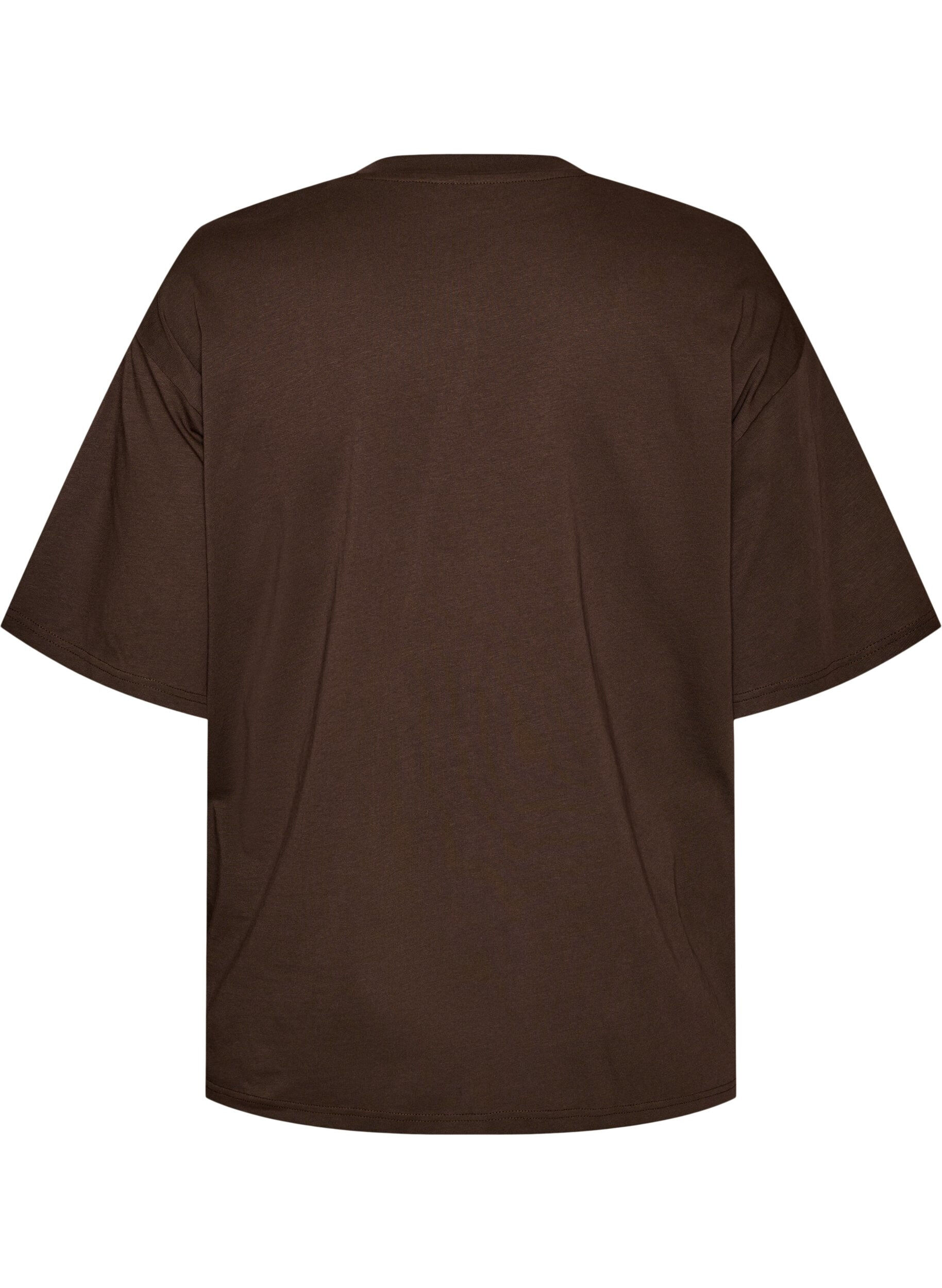 ZizziT-shirt w rozmiarze oversize z duzym nadrukiem fotograficznym, Brązowy, Packshot image number 1