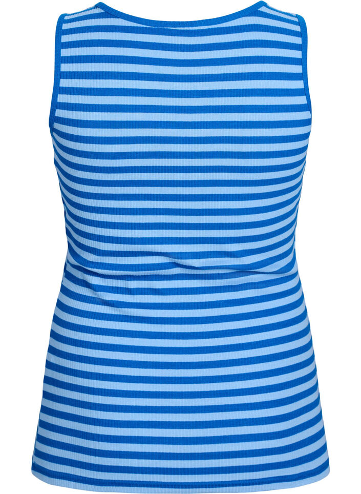 Tank top w paski o prazkowanej strukturze, Niebieskie, Packshot image number 1