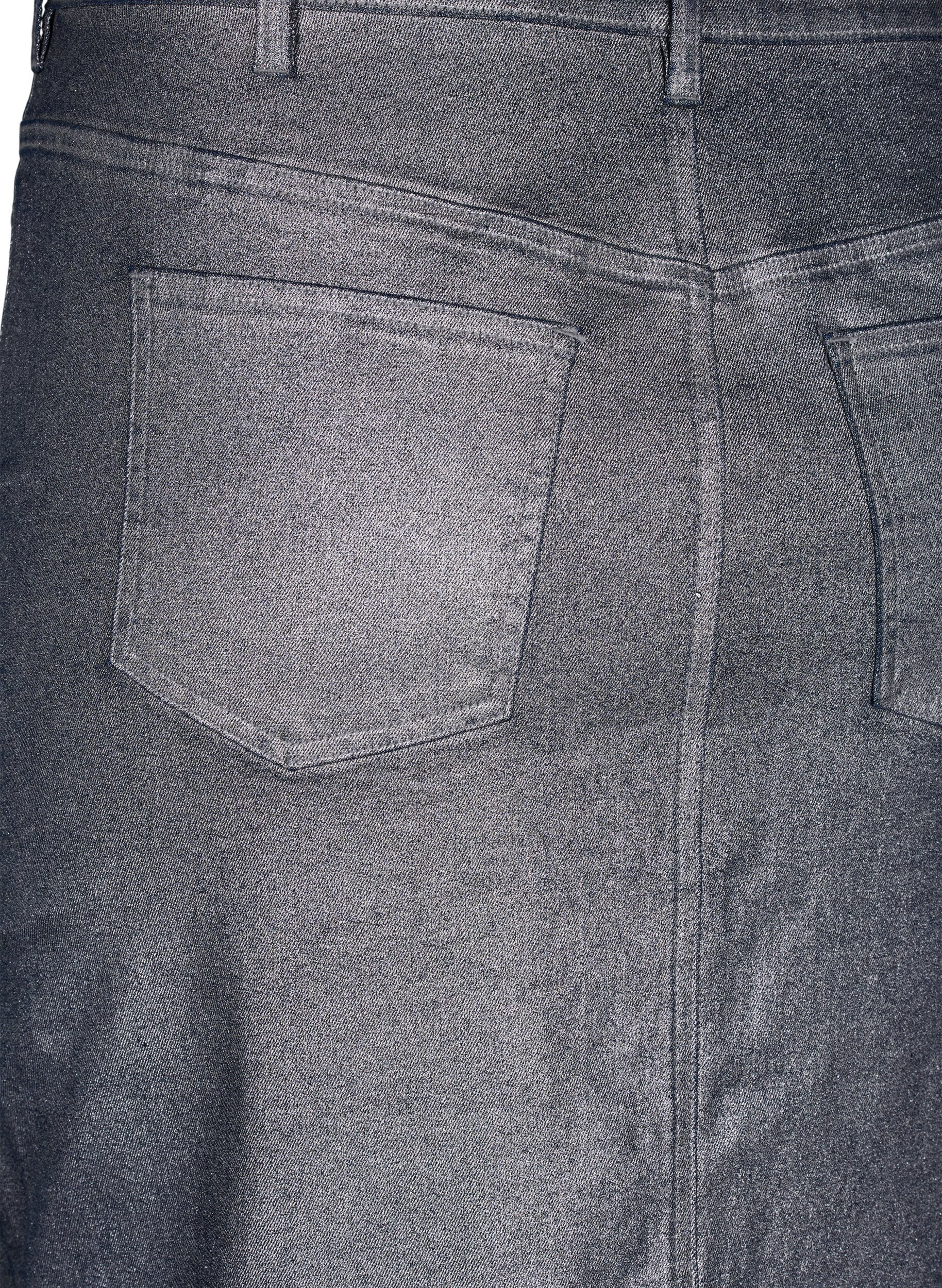 Zizzi Posrebrzana sp&oacute;dnica midi, Gun Sliver, Packshot image number 4