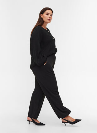 Luzne spodnie z kieszeniami, Black, Model image number 3
