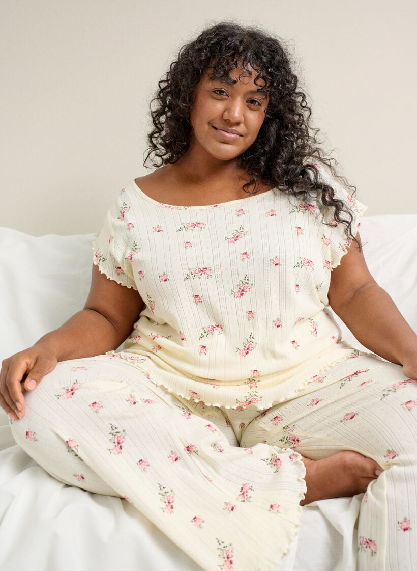 Bawelna organiczna pizamowa bluzka z rekawami typu cap, 9990, Image image number 0