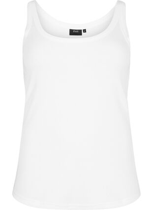 Bawelniana koszulka bez rekawów w prazki, Bright White, Packshot image number 0