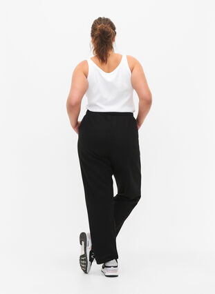 Luzne bawelniane spodnie z kieszeniami, Black, Model image number 1