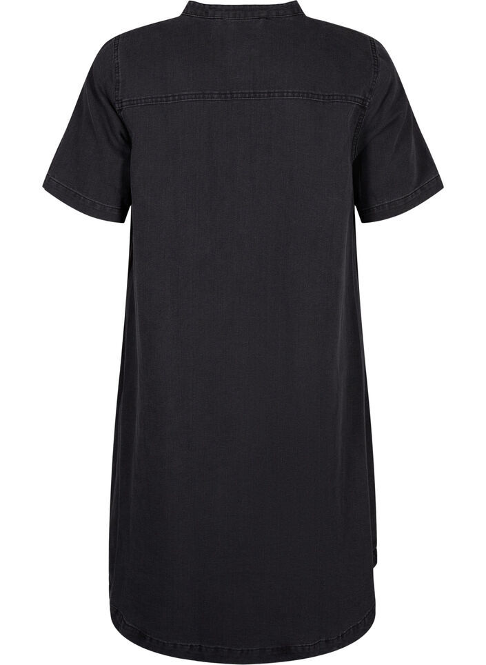 Trapezowa sukienka dzinsowa z krótkimi rekawami, Grey Denim, Packshot image number 1