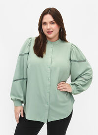 Bluzka koszulowa z szydelkowymi detalami, Green Bay, Model