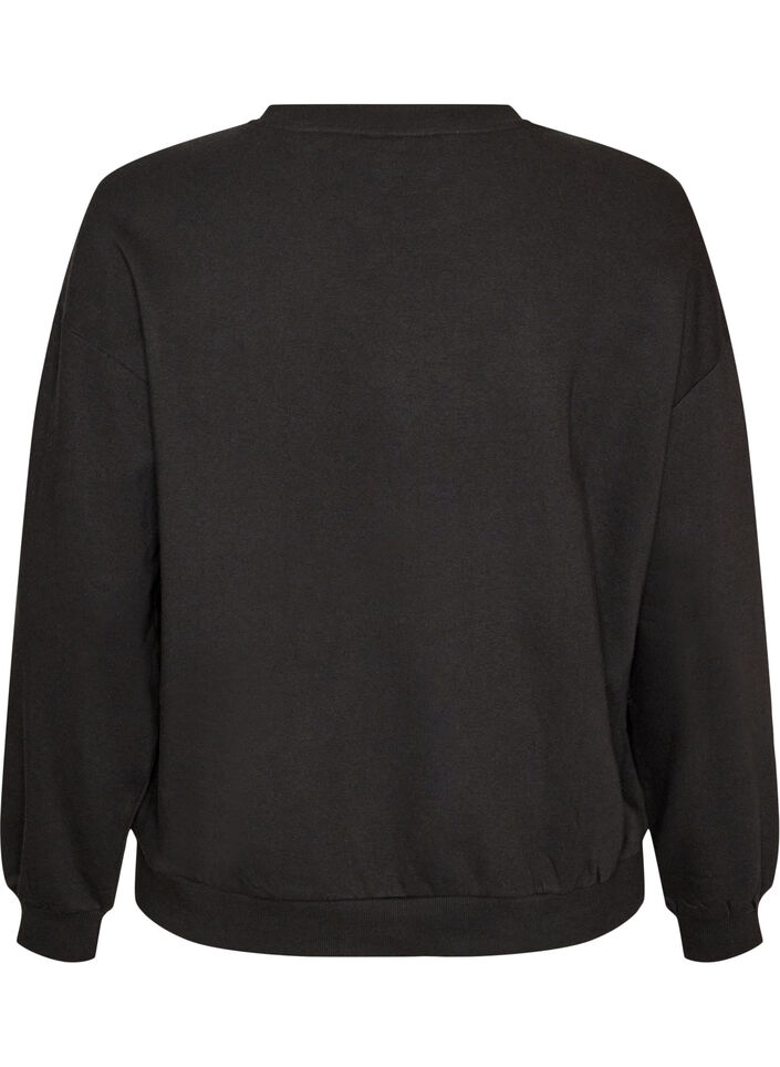 Bluza z napisem boucl&eacute;, Czarne, Packshot image number 1