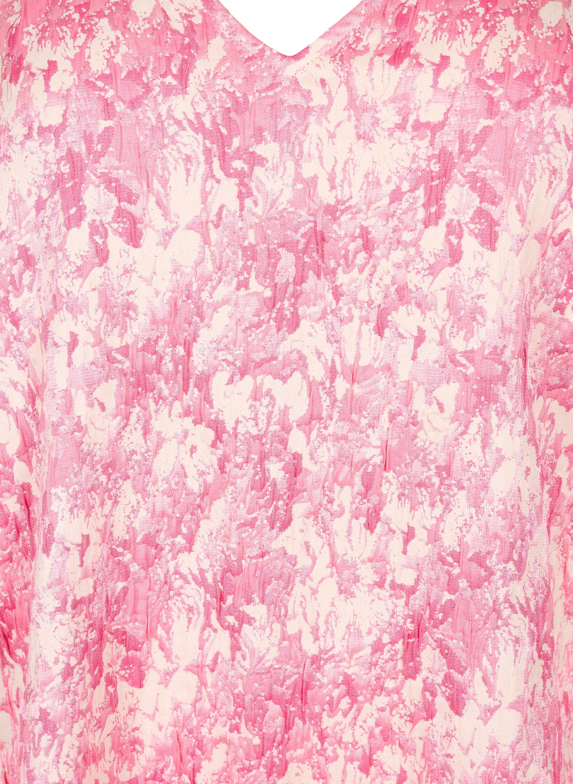 Zizzi Sukienka z kr&oacute;tkimi bufiastymi rekawami, Chateau Rose AOP, Packshot image number 2