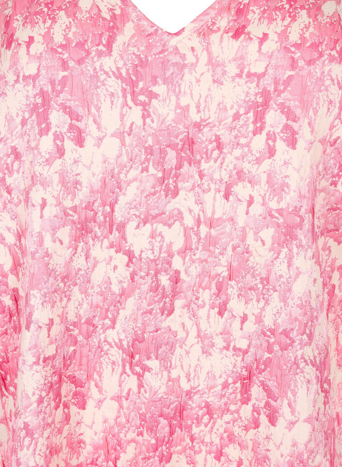 Sukienka z krótkimi bufiastymi rekawami, Chateau Rose AOP, Packshot image number 2