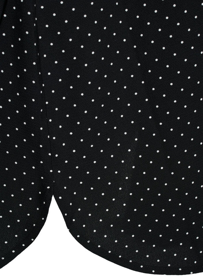 Wzorzysta sukienka ze sznurkiem w pasie, Black Dot, Packshot image number 3