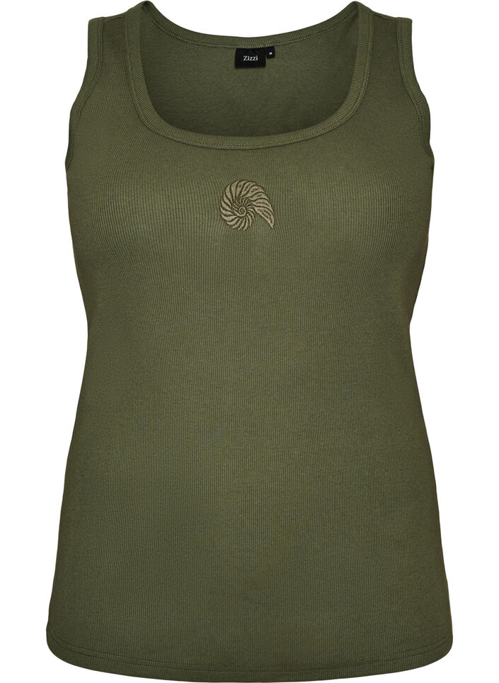 Dopasowany top z motywem, Zielony, Packshot image number 0