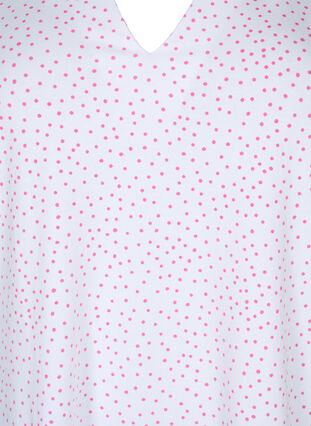 Bawelniana koszulka w kropki z dekoltem w szpic, B.White/S. Pink Dot, Packshot image number 2