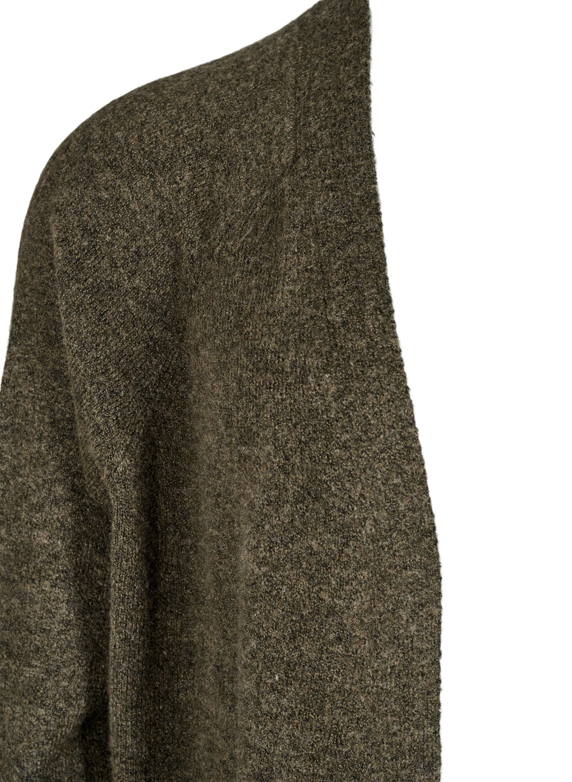 Zizzi Dlugi kardigan z kieszeniami, Sea Turtle Mel., Packshot image number 2