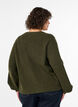 Sweter z ryfionymi rekawami w ksztalcie balon&oacute;w, Zielony, Model image number 2