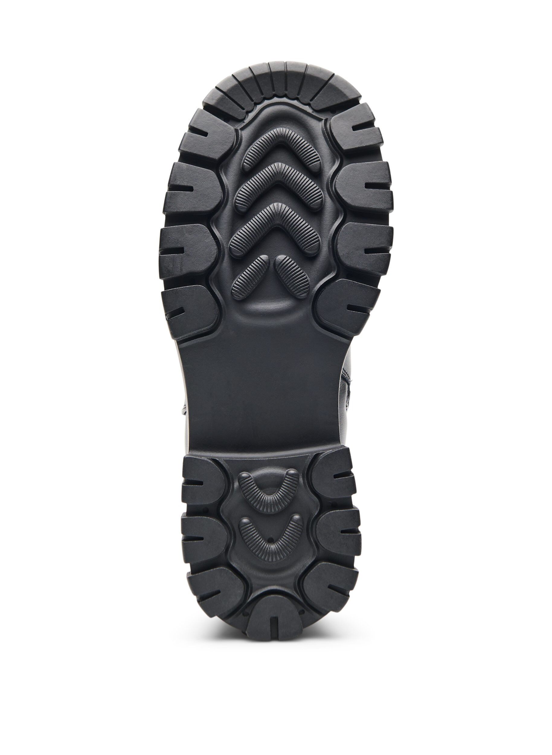 Zizzi Szerokie - Grube sk&oacute;rzane buty sztyblety z suwakiem, Czarne, Packshot image number 5