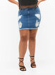 Obcisla, podarta spódnica dzinsowa, Blue denim, Model image number 2
