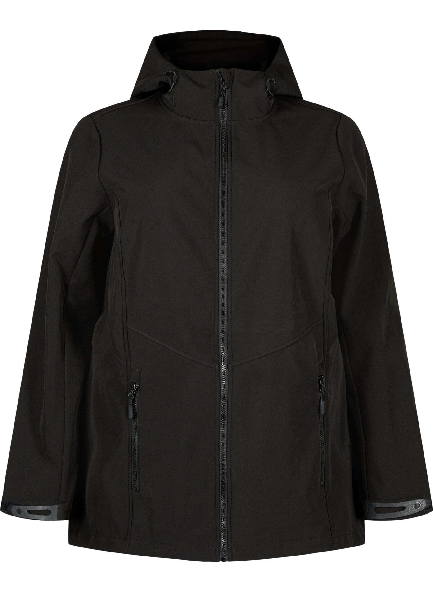 Zizzi Kr&oacute;tka kurtka softshell z kieszeniami, Black, Packshot image number 0