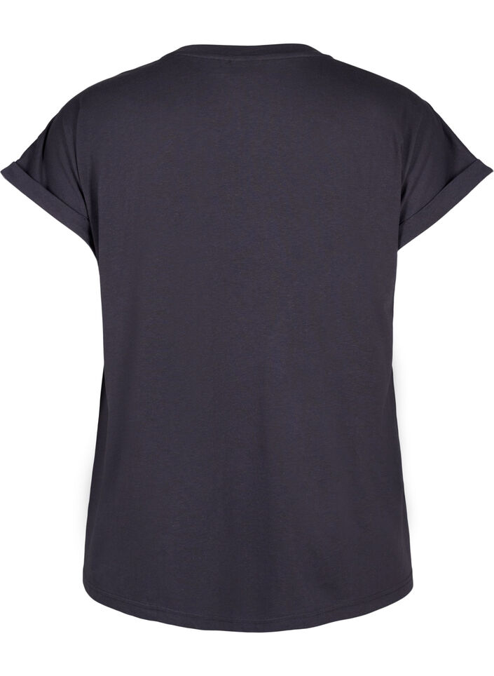 T-shirt z kr&oacute;tkim rekawem z mieszanki bawelny, Ciemnoszary, Packshot image number 1