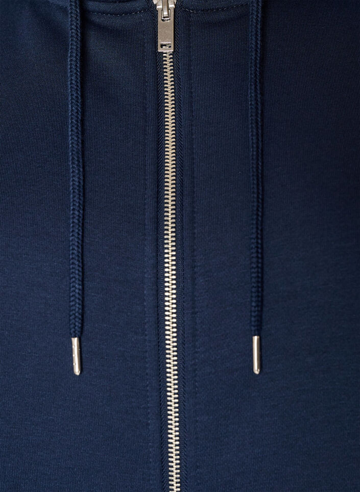 Bluza z kapturem, zamkiem blyskawicznym i kieszeniami, Niebieskie, Packshot image number 2