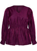 Blyszczaca bluzka z wiskozy z efektem peplum, Fioletowy, Packshot image number 0