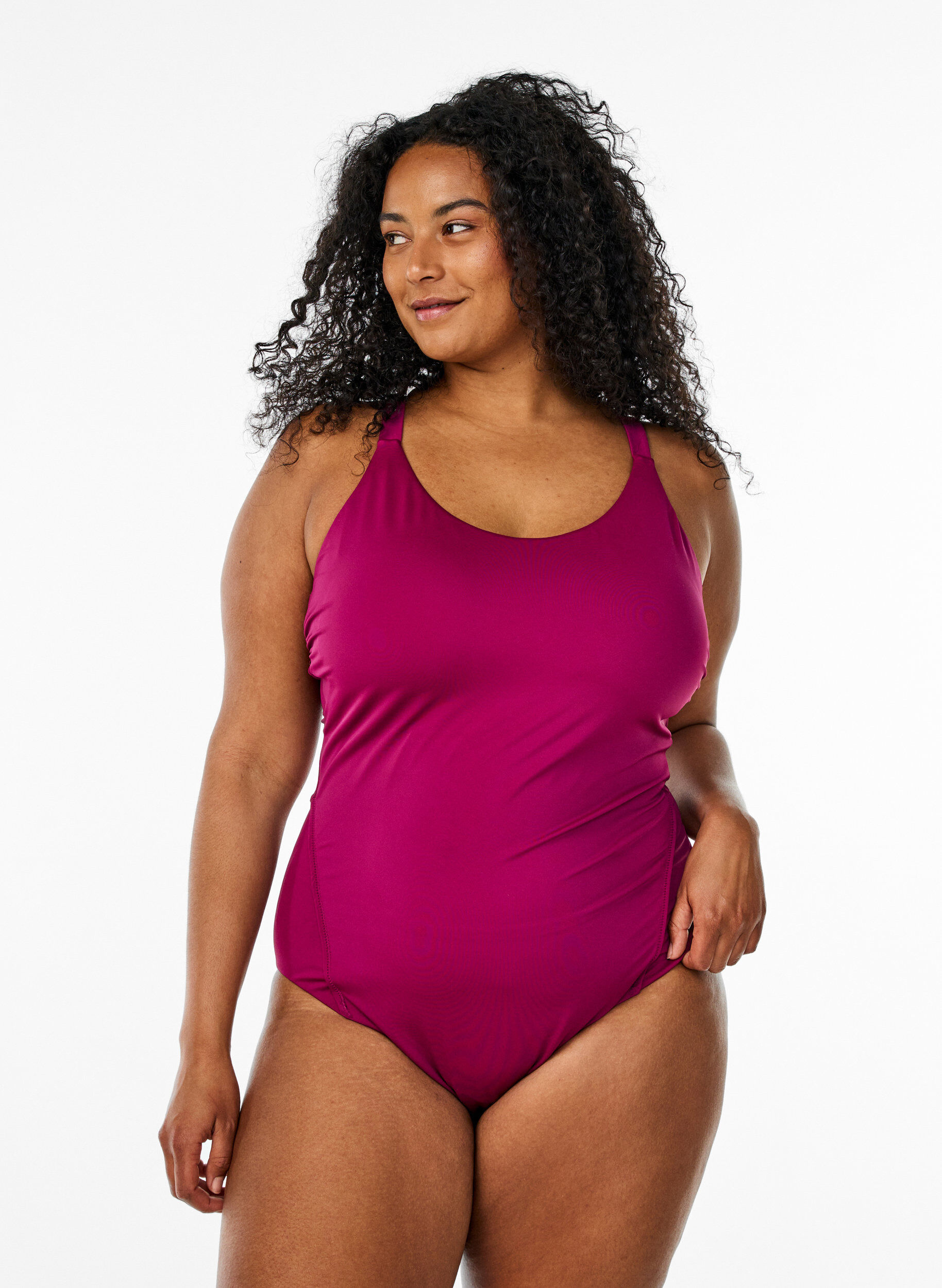 Zizzi Str&oacute;j kapielowy z detalami na plecach, Czerwony, Model image number 0