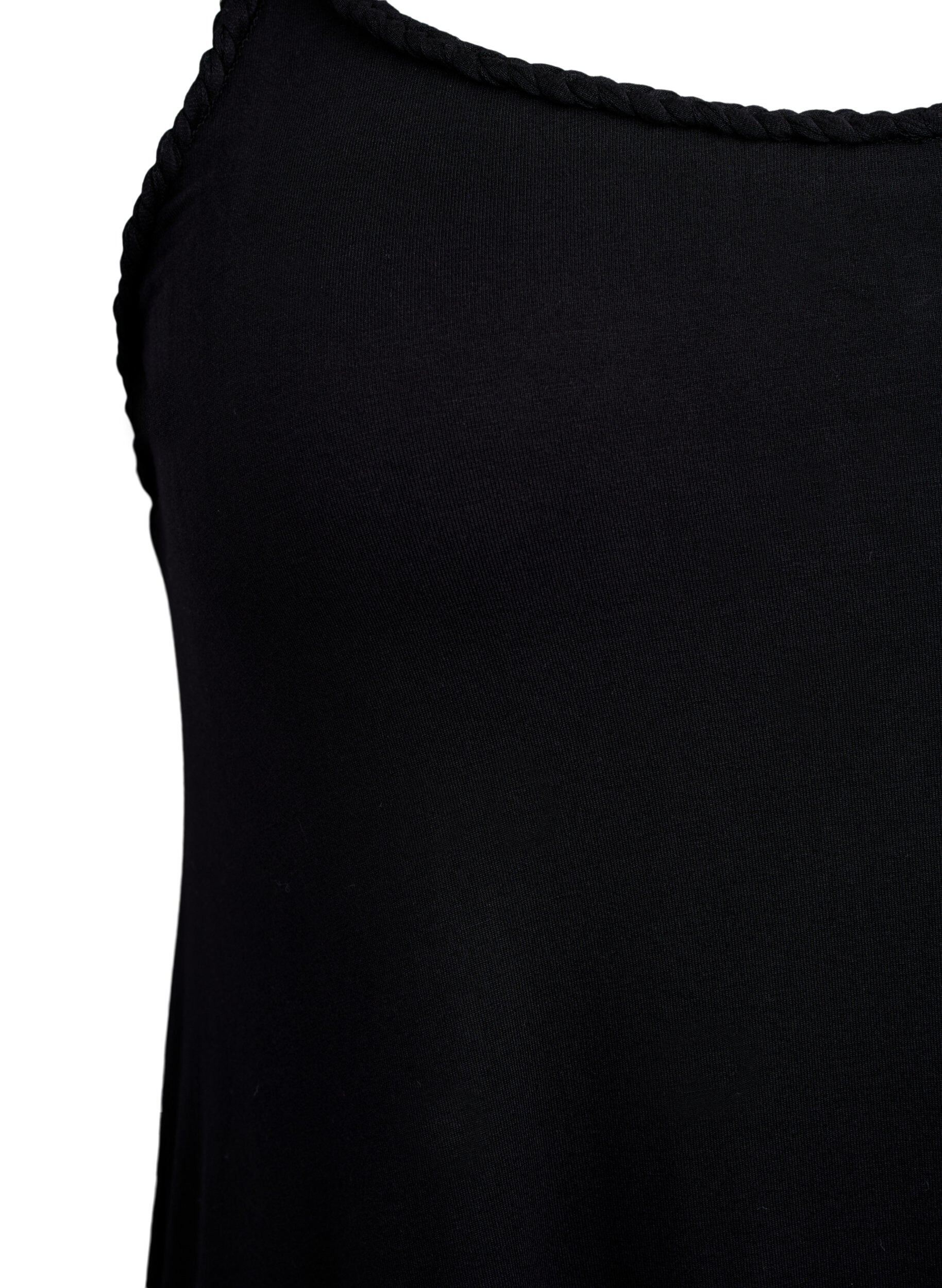 Zizzi Sukienka plazowa z wiskozy z plecionymi ramiaczkami, Czarne, Packshot image number 2