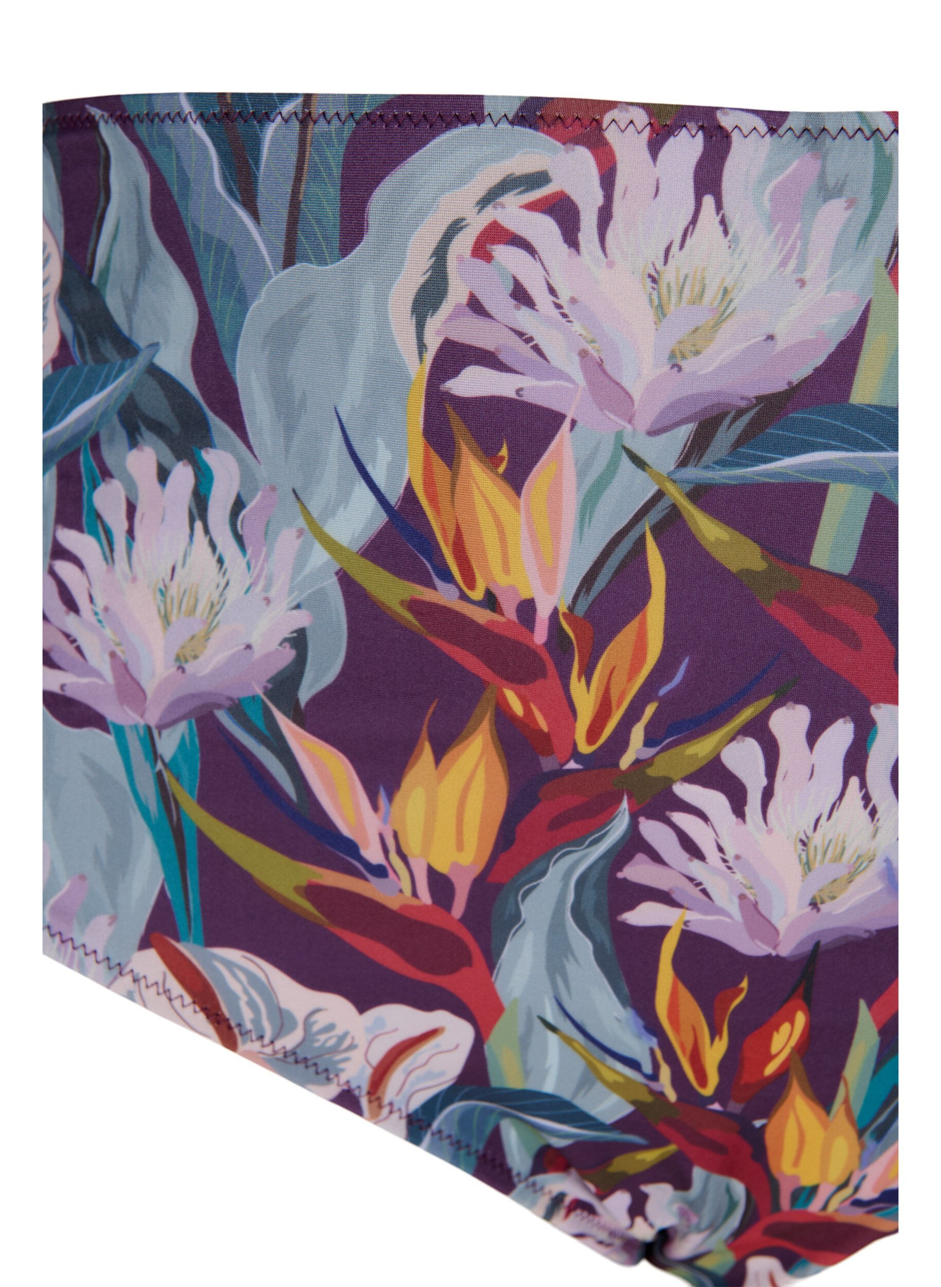 Zizzi Doly od bikini z wysokim stanem i nadrukiem, Zielony, Packshot image number 2