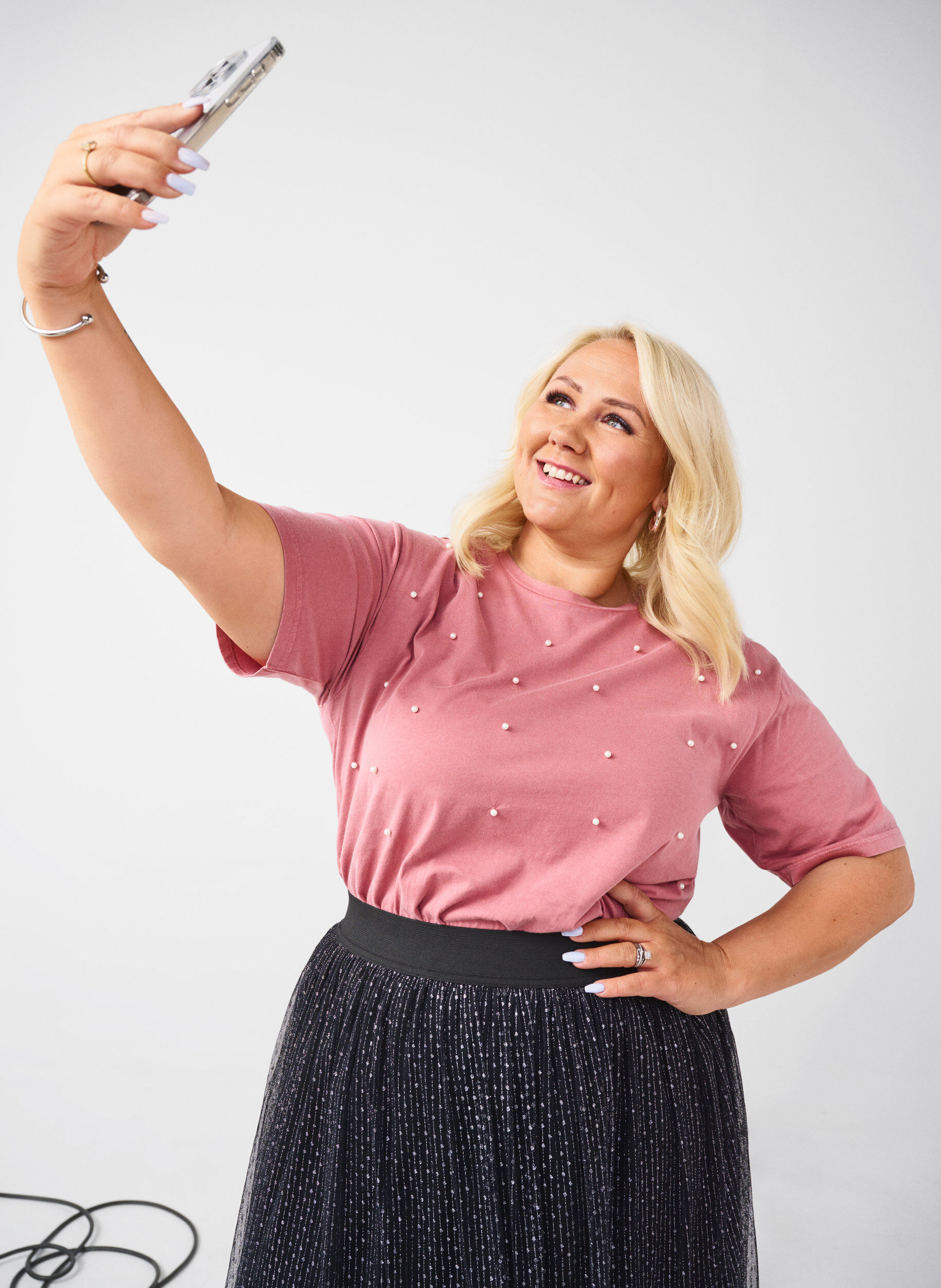 Zizzi Koszulka z perelkami, Heather Rose Washed, Image image number 0