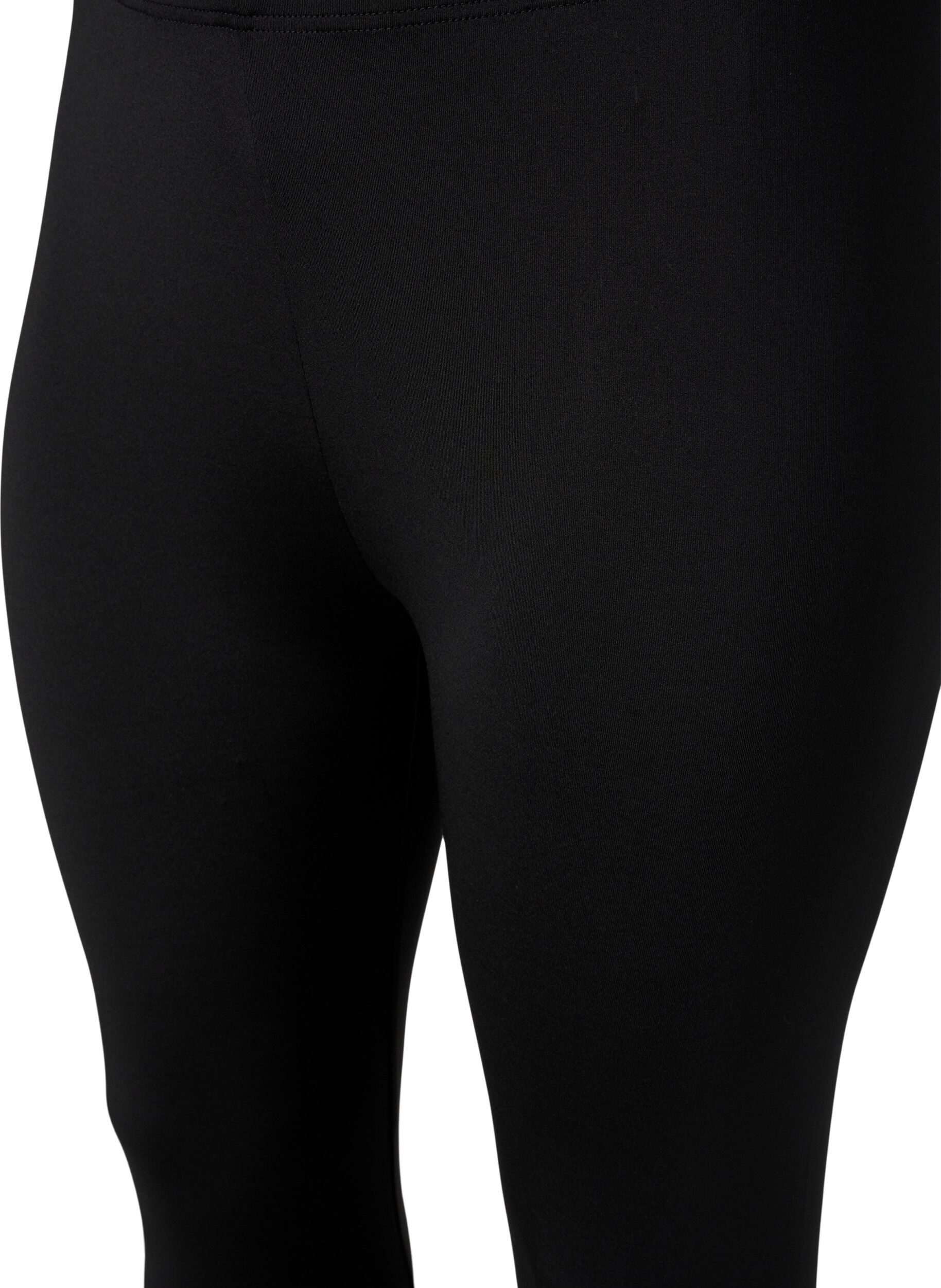 Zizzi 	 2-pack legginsy 3/4, Black / LEO AOP, Packshot image number 2