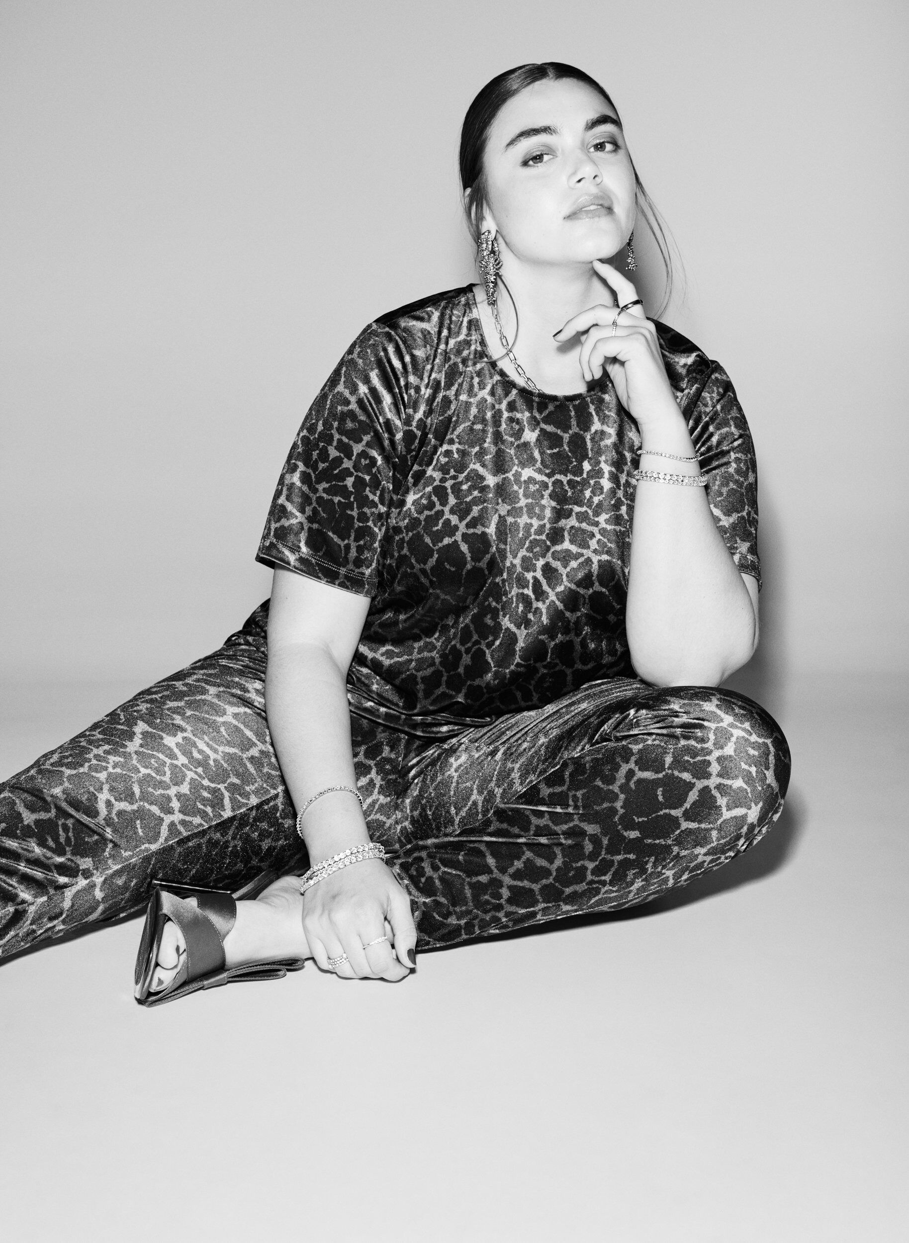 Zizzi Welurowy top z kr&oacute;tkim rekawem, Brązowy, Image image number 0