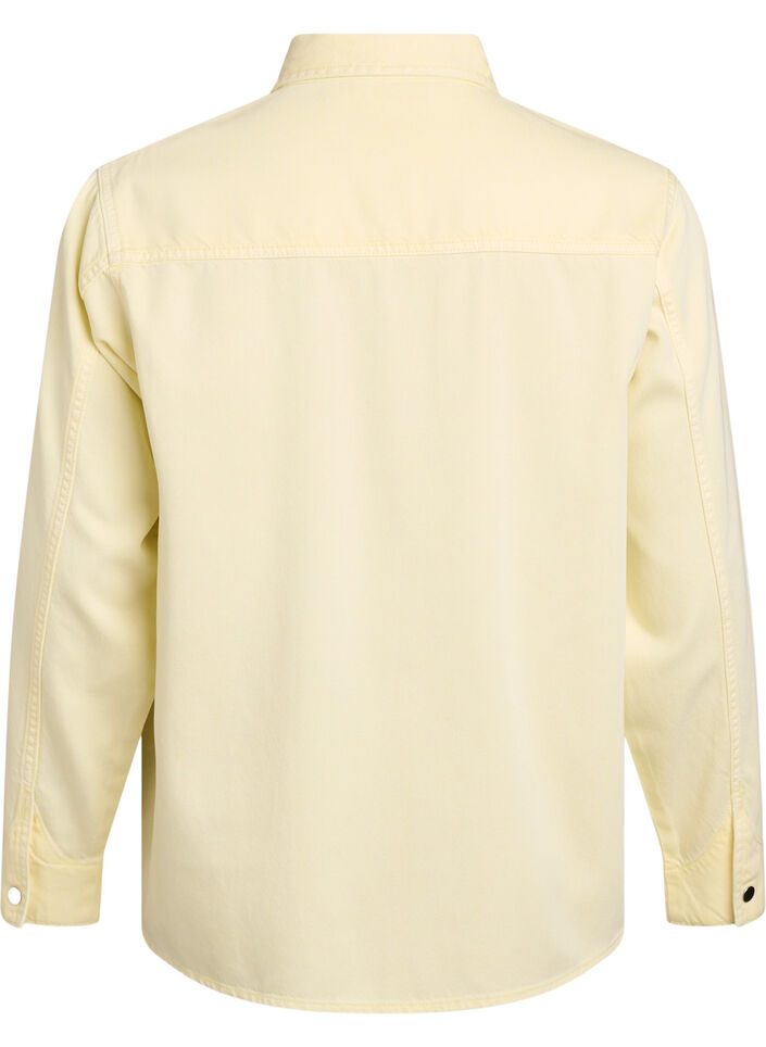 Koszula jeansowa z kieszeniami na piersi, Żółty, Packshot image number 1