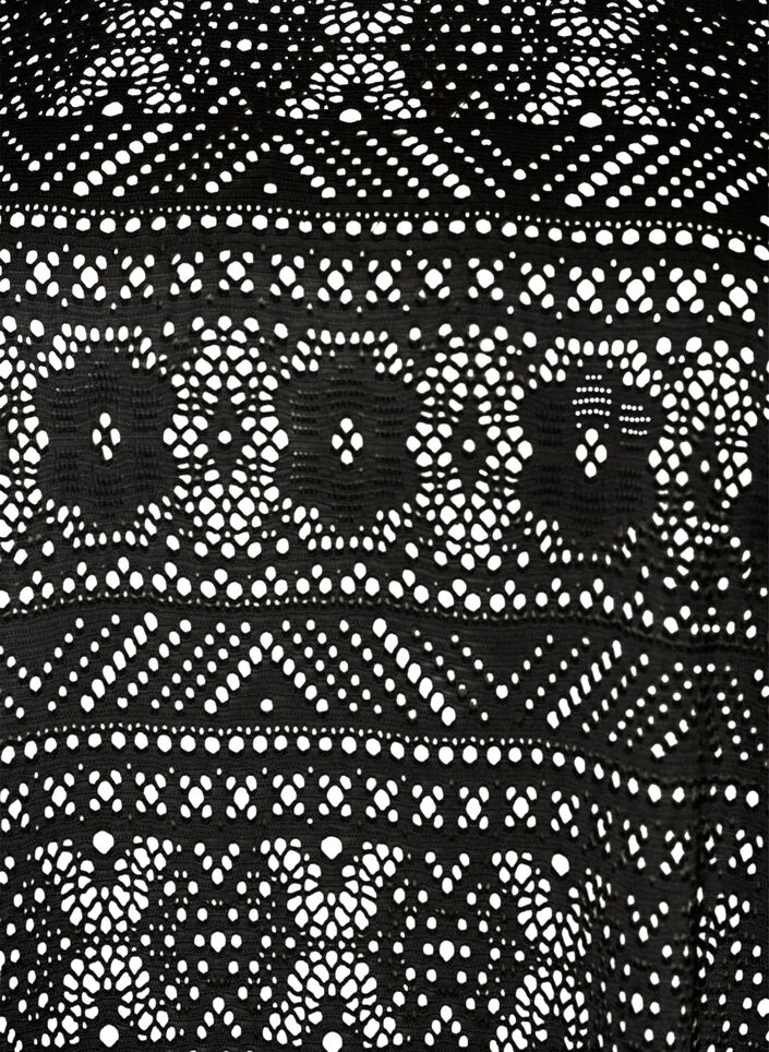 Koszulka z koronki haftowanej z oczkiem, Czarne, Packshot image number 2