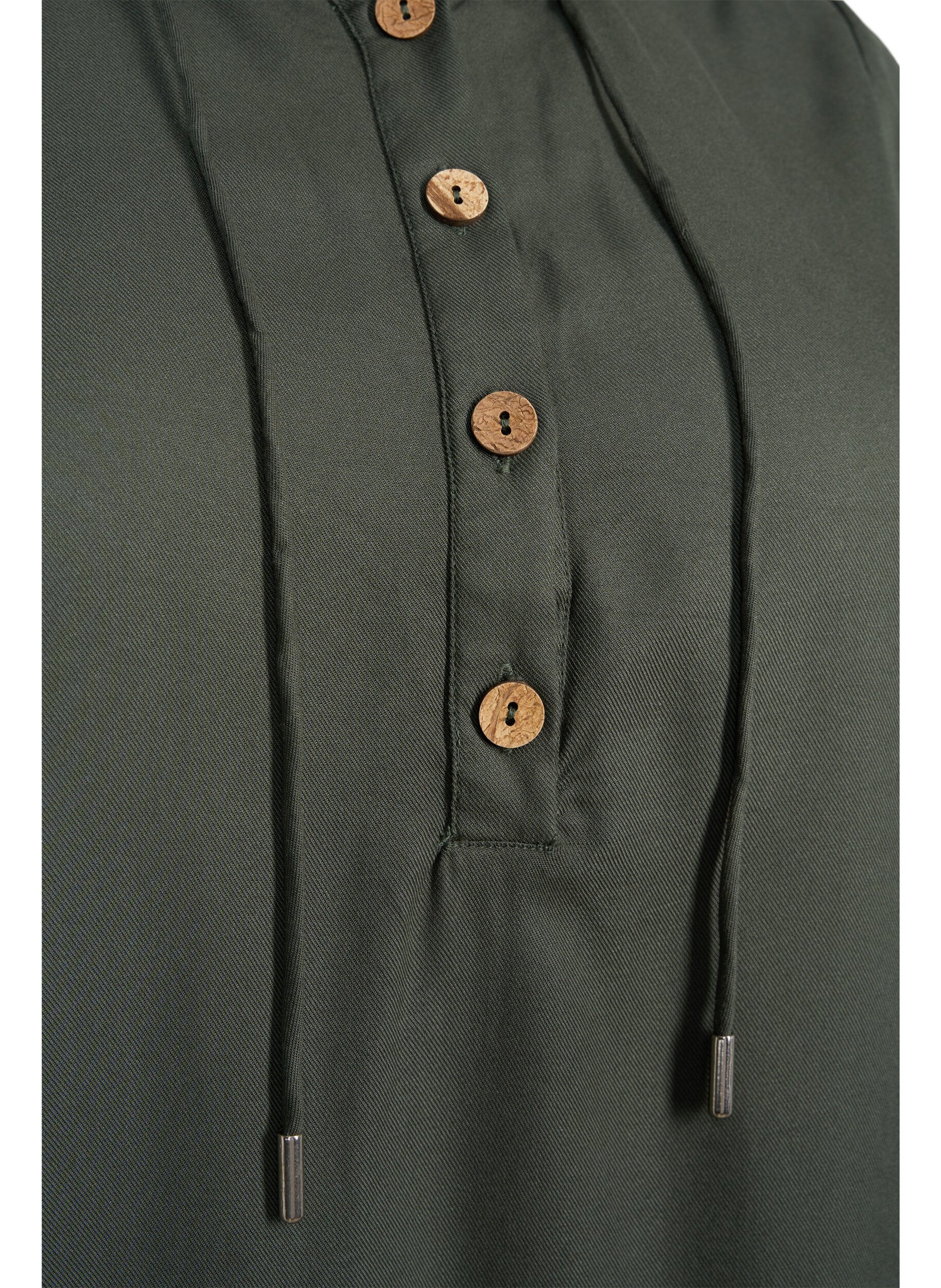 Zizzi Wiskozowa tunika z kapturem, Thyme, Packshot image number 2