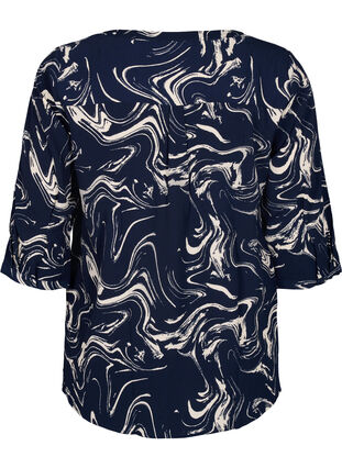 Wzorzysta bluzka z rekawami 3/4, N. Blazer Swirl AOP, Packshot image number 1