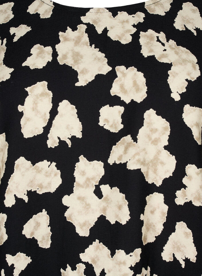 Sukienka z dlugim rekawem, nadrukiem i kokardkami, Czarne, Packshot image number 2