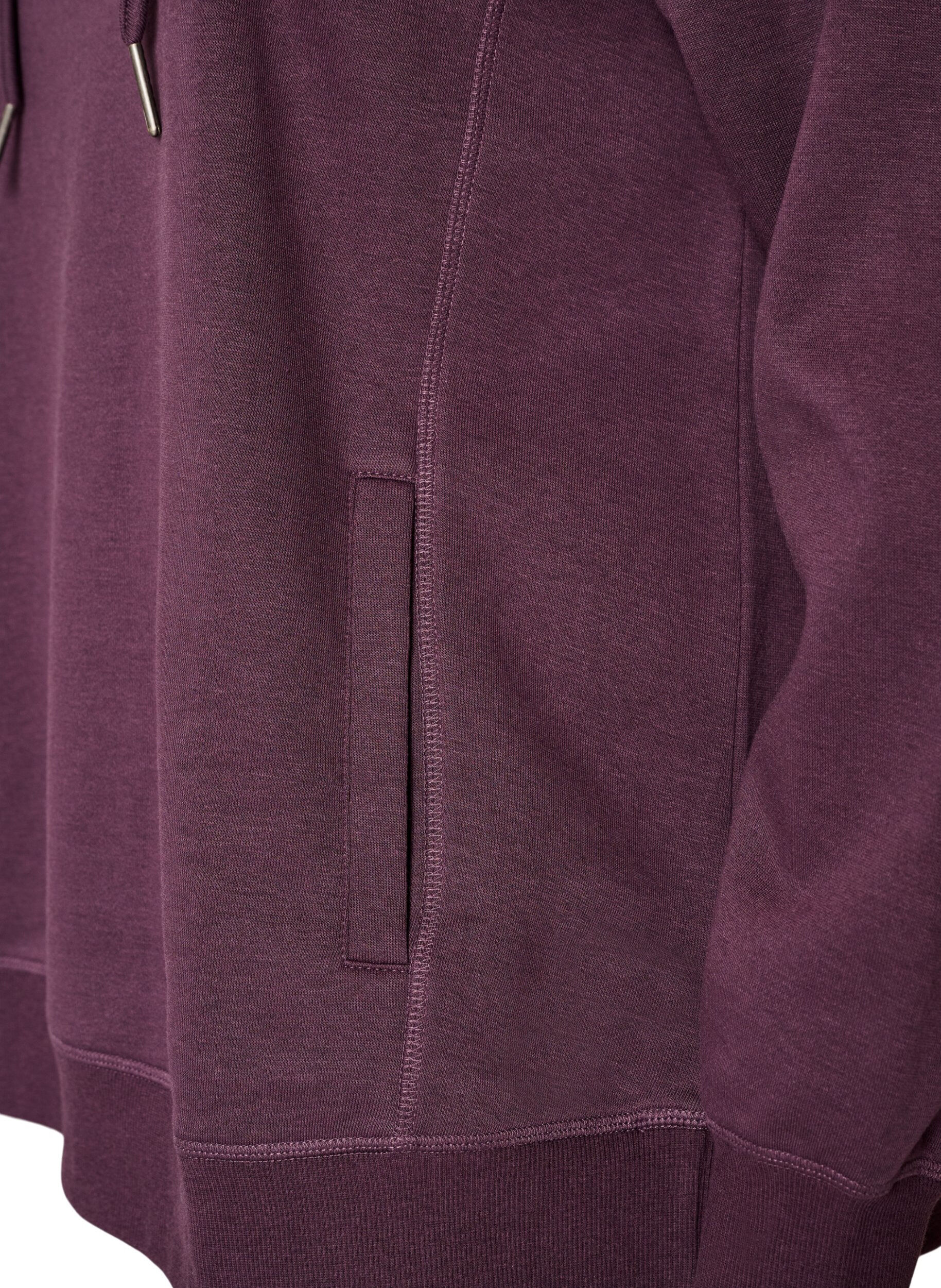 ZizziBluza z wysokim kolnierzem i kieszeniami, Fioletowy, Packshot image number 3