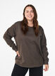 Bluza z okraglym dekoltem, Brązowy, Model image number 0