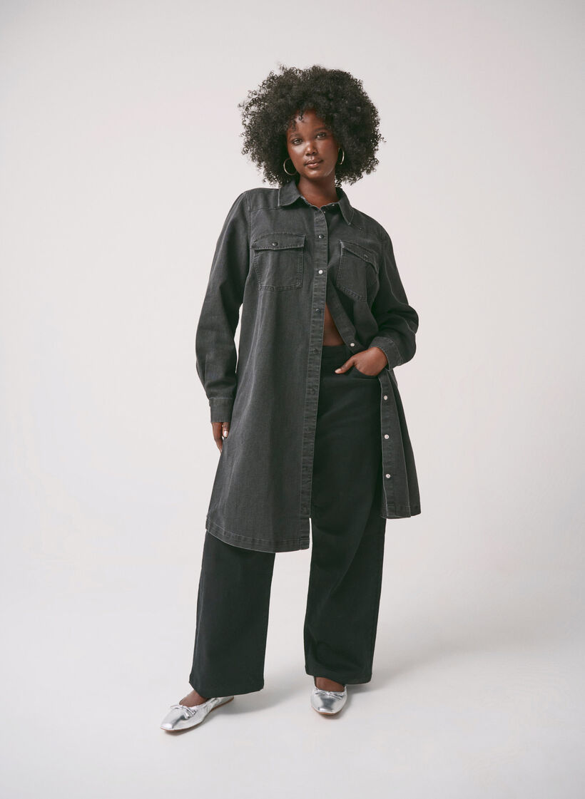 Jeansy Vera nad kostke o prostym kroju, Black, Image image number 0