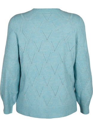 Dzianinowy pulower z azurowym wzorem, Reef Waters Mel., Packshot image number 1