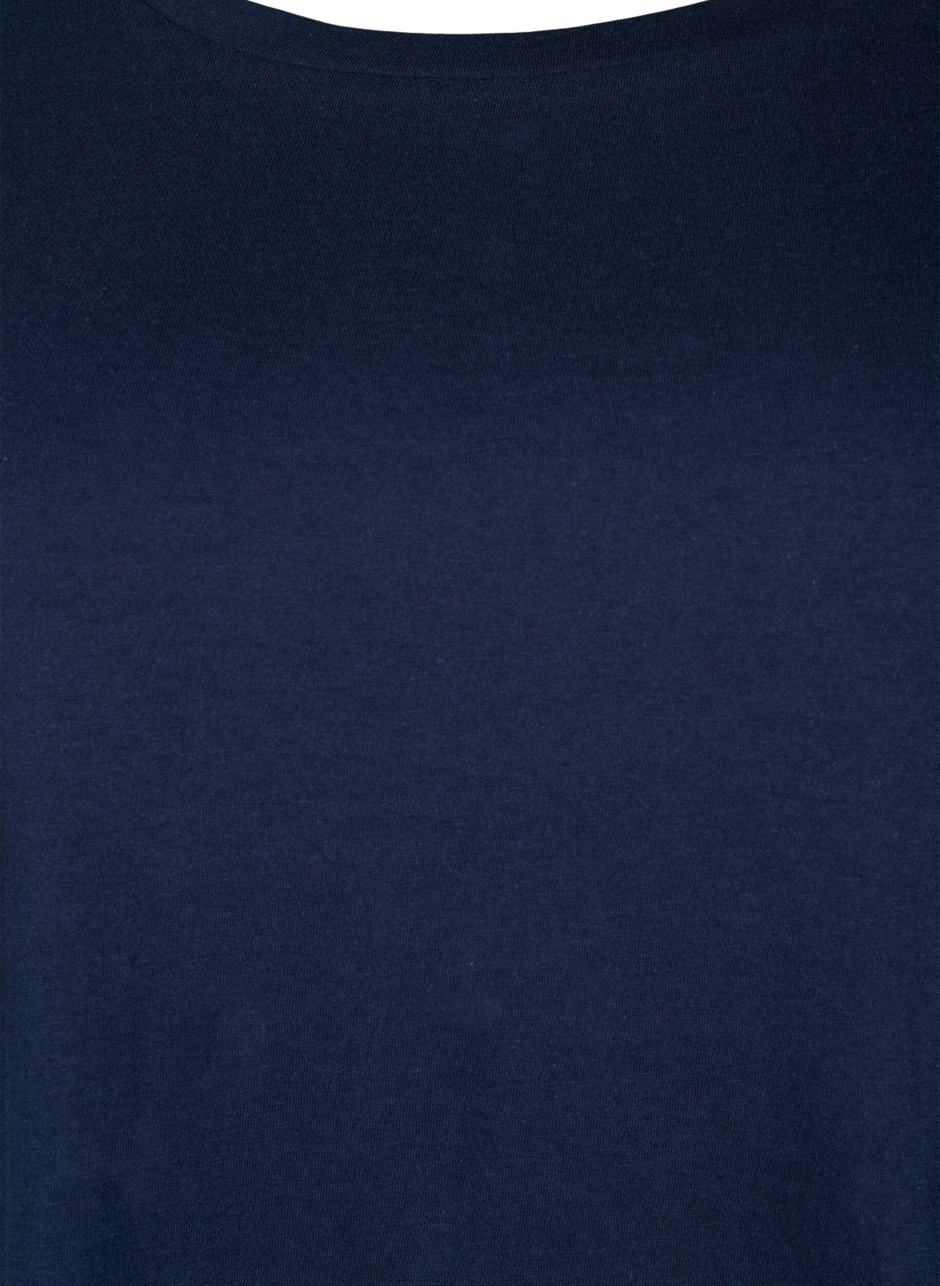 Zizzi Bawelniana koszulka z&nbsp;angielskim haftem, Navy Blazer, Packshot image number 2