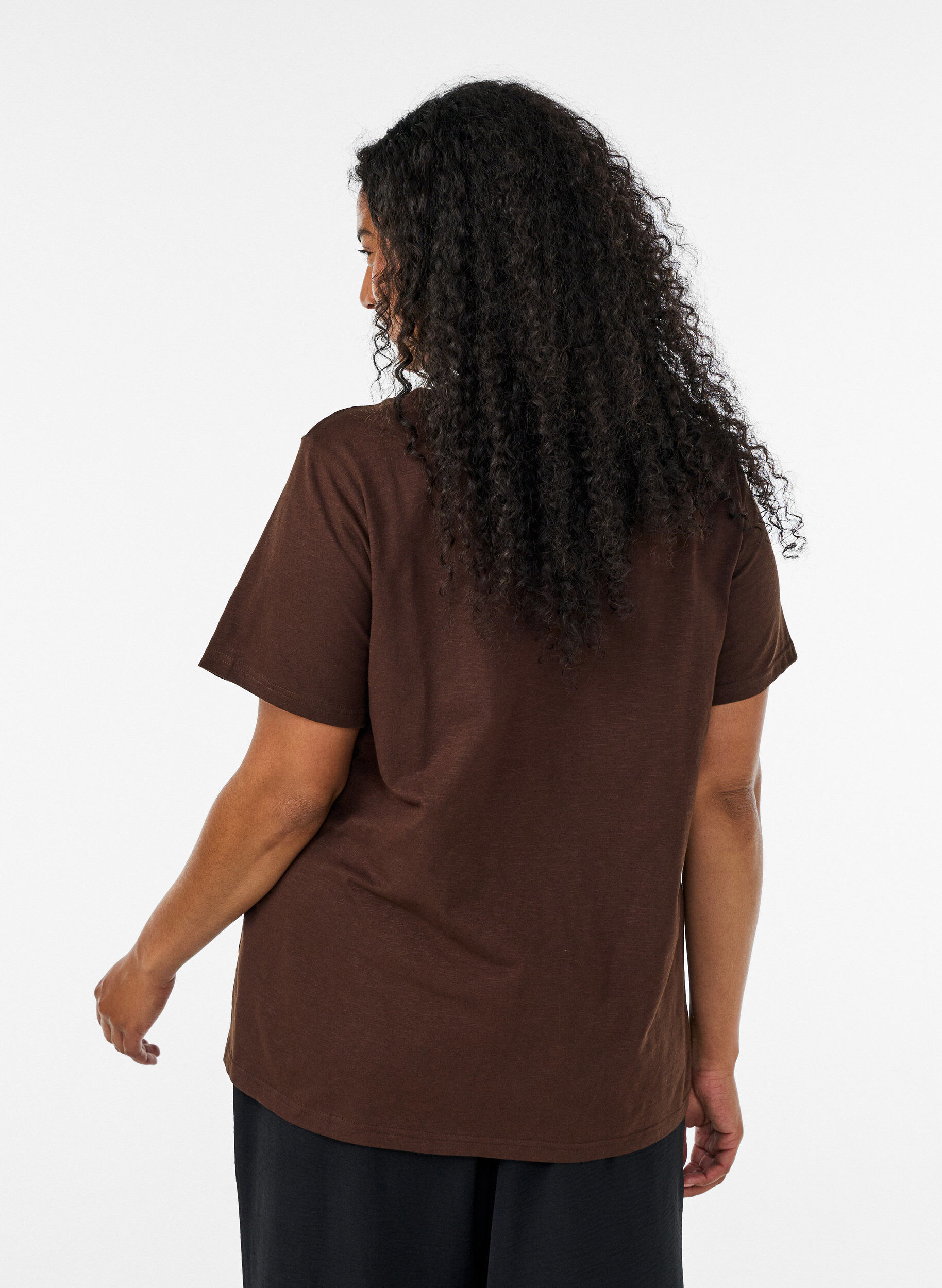 ZizziT-shirt z guzikami, Brązowy, Model image number 2