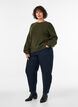 Sweter z ryfionymi rekawami w ksztalcie balon&oacute;w, Zielony, Model image number 1