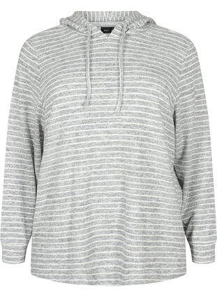 Luzna bluza z kapturem w paski, DGM Stripe, Packshot image number 0