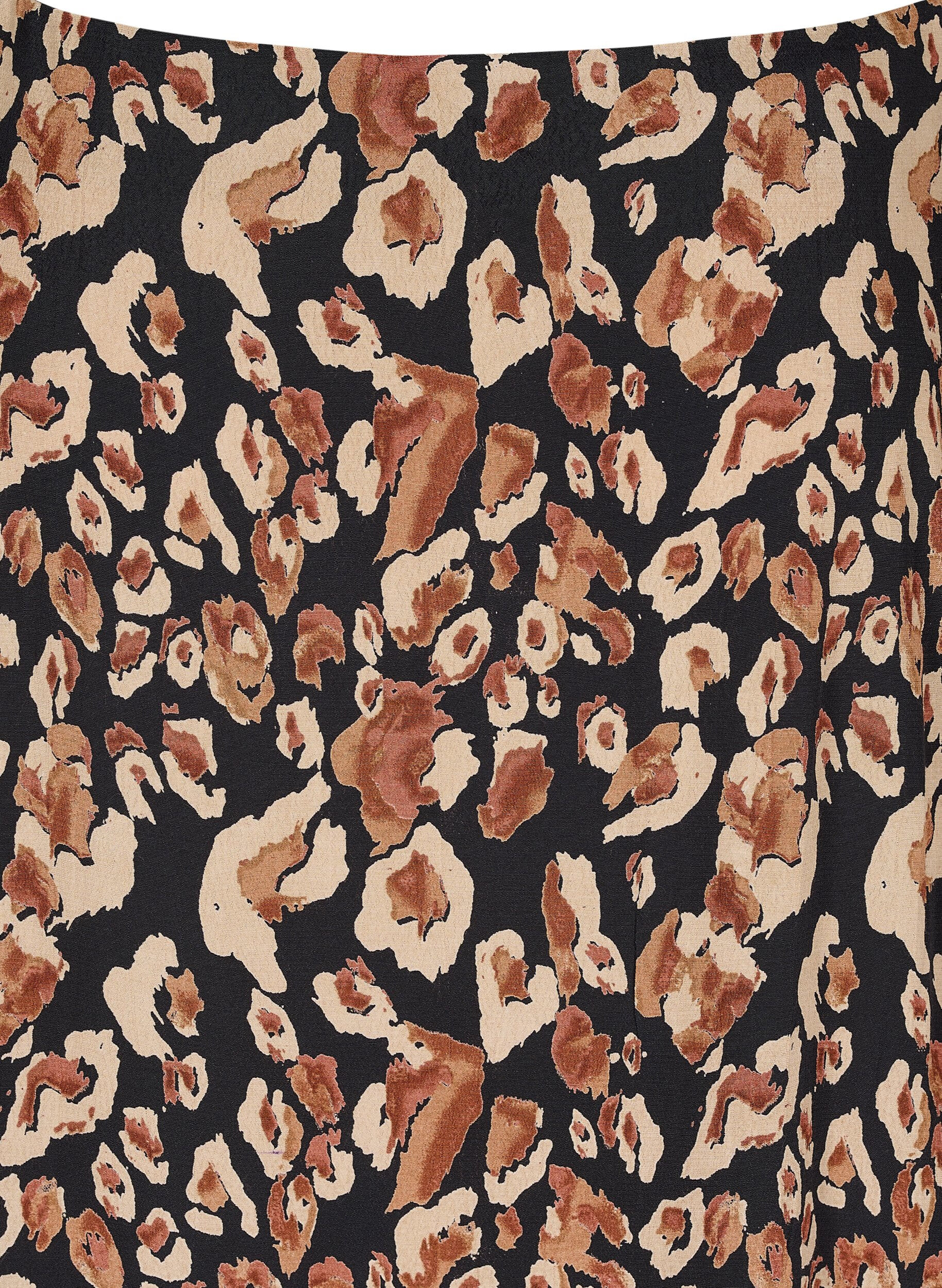 Zizzi Viscose midi dress with thin straps, Leo AOP, Packshot image number 2