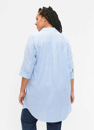 Dluga koszula w paski z rekawem 3/4, Marina W. Stripe, Model image number 1